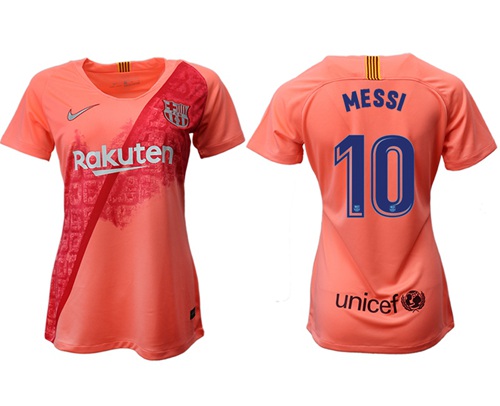 Women's Barcelona #10 Messi Third Soccer Club Jersey